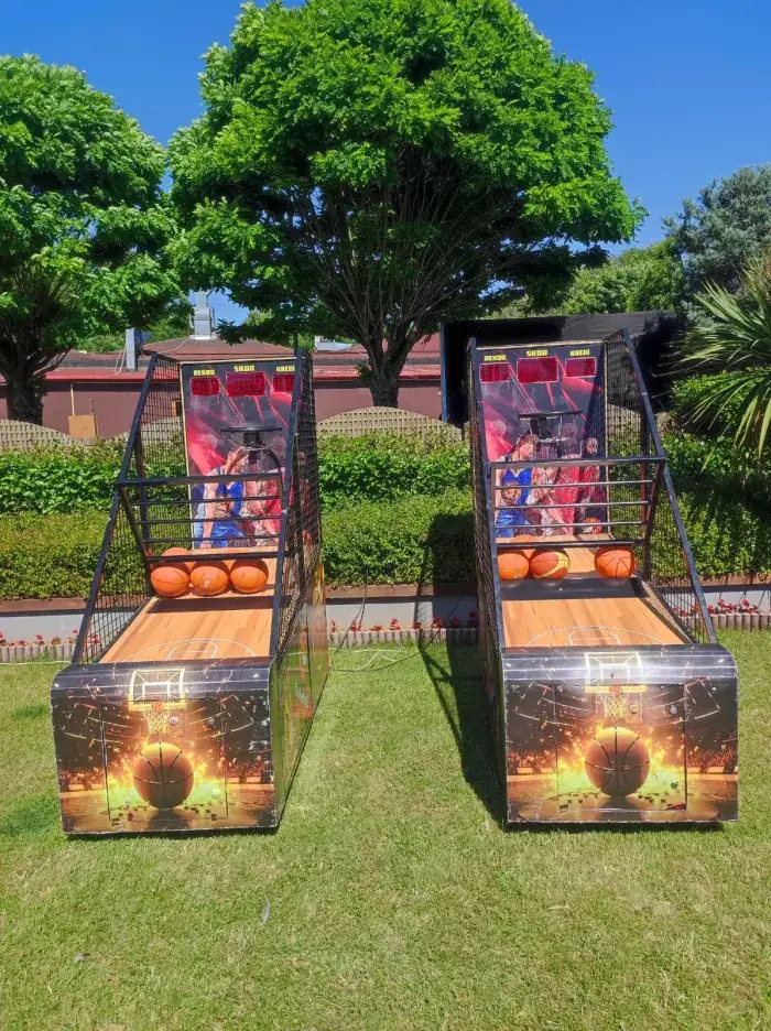 Yan yana iki elektronik basket makinesi